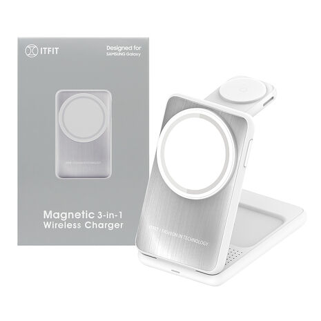 Samsung 三星原廠 ITFIT 三合一磁吸無線充電座 - 內附 60W USB-C 快充線 (ITPW32)