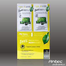 Antec 100天然螢幕清潔濕紙巾攜帶包100入