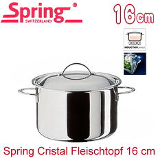 【瑞士Spring】cristal水晶系列多層複合金高身雙耳燉鍋-16cm