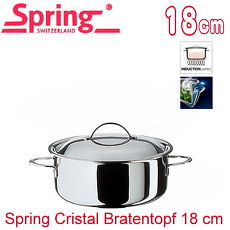 【瑞士Spring】cristal 水晶系列多層複合金雙耳湯鍋-18cm(8550-18)