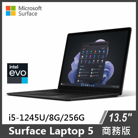 【客訂】Surface Laptop 5 13.5" i5/8G/256G/W11P 商務版墨黑色