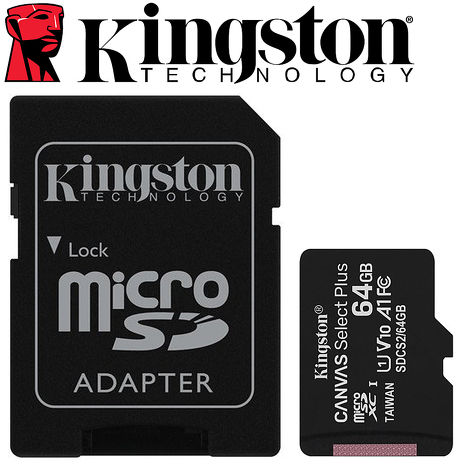 【限時免運】Kingston 金士頓 64GB microSDXC TF U1 A1 V10 記憶卡 (SDCS2/64GB)
