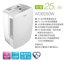 Whirlpool惠而浦 25公升 節能除濕機 WDEE50W