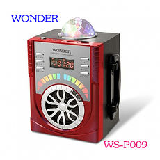 WONDER 旺德 USB/MP3/FM 舞台炫光隨身音響 WS-P009(紅色、藍色)紅色