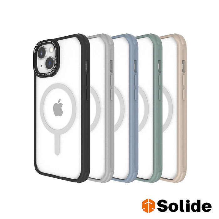 Solide iPhone 15 Plus Saturn土星抗菌防摔磁吸手機殼雅痞灰