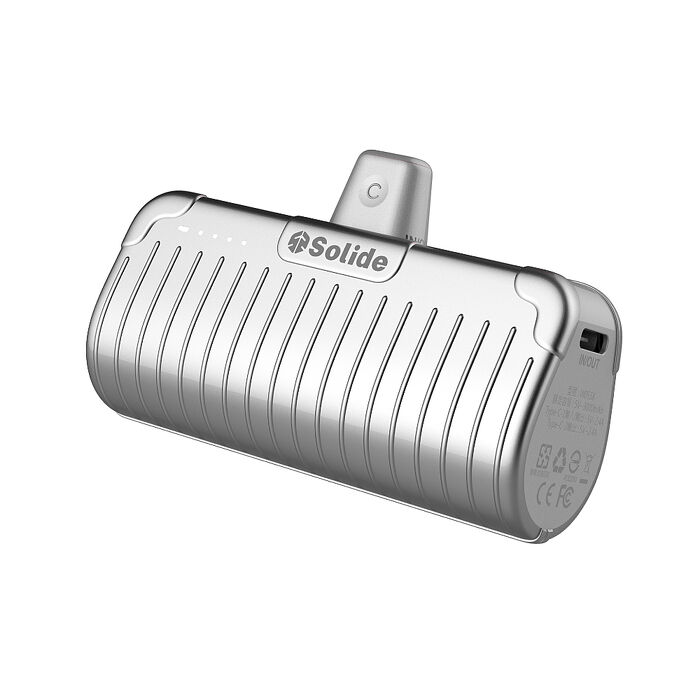 Solide Galaxy 5000mAh Type-C 質感時尚口袋行動電源-太空銀