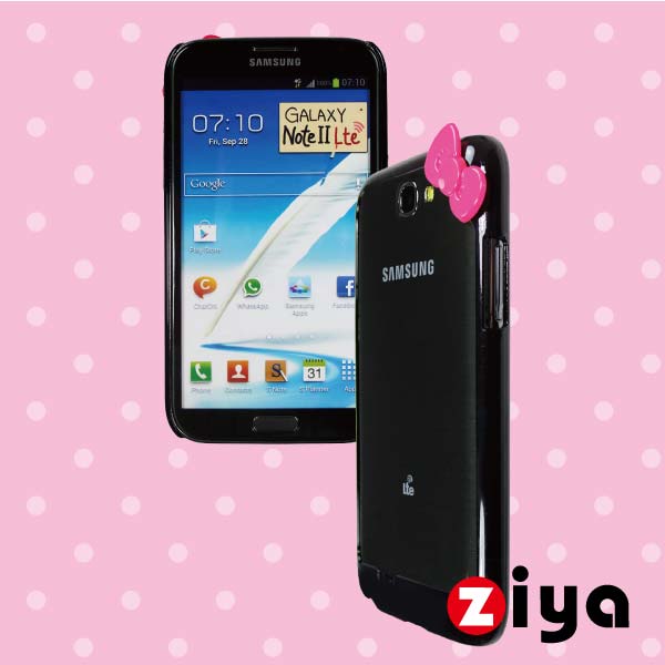 ZIYA Samsung Galaxy Note 2 N7100 炫彩蝴蝶結雙色邊框 - 沉著黑