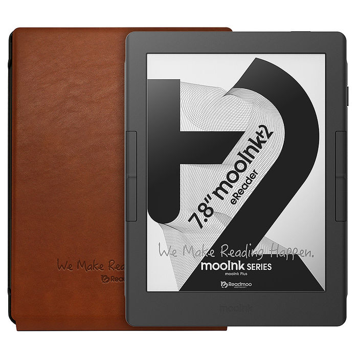 mooInk Plus 2 7.8 吋電子書閱讀器+7.8 吋直掀式保護殼-楓木棕