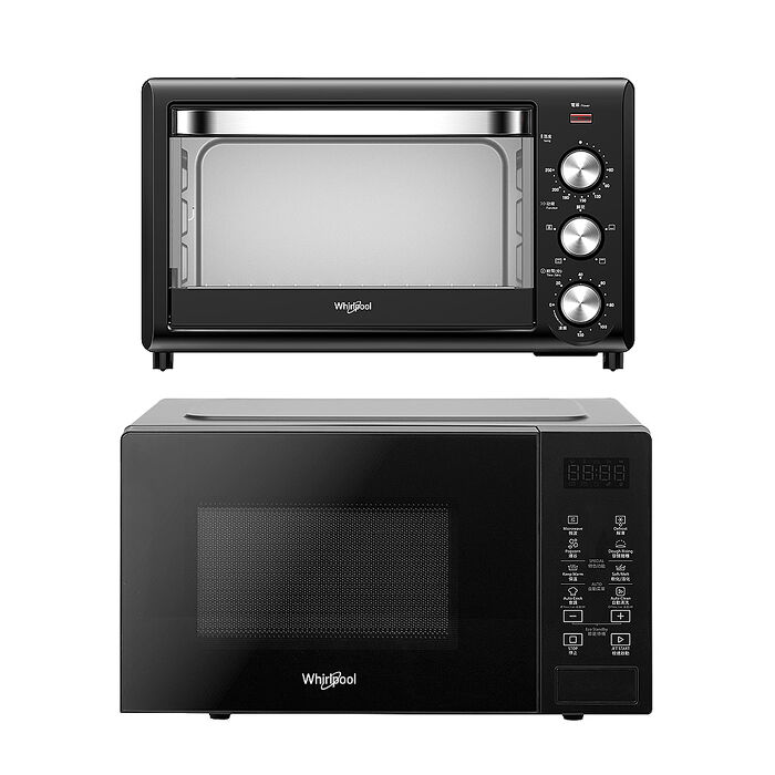 惠而浦Whirlpool 20L電子式微波爐MWP201EBT +25L旋風烤箱WTOM251B