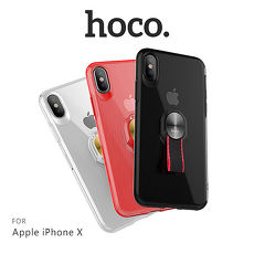 hoco Apple iPhone X 歐尚編織指環保護殼透紅