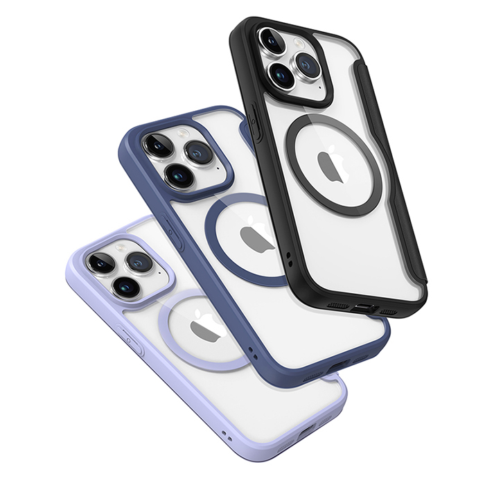 DUX DUCIS Apple iPhone 15/15 Plus/15 Pro/15 Pro Max SKIN X Pro 皮套15 Pro藍色