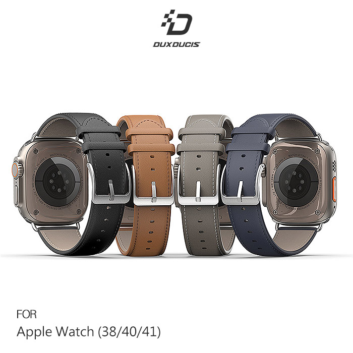 DUX DUCIS Apple Watch (38/40/41mm) (42/44/45mm)YS 真皮錶帶(38/40/41mm)灰色