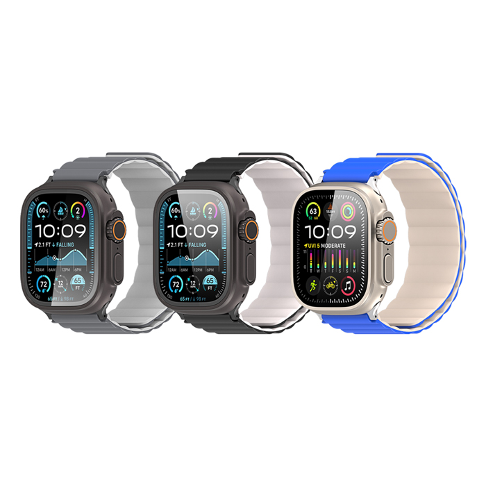 DUX DUCIS Apple Watch (38/40/41/42(十代)42/44/45/46/49) SD 磁吸錶帶克萊茵藍/米色-42-49