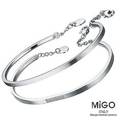 預購【儷禾柏珠寶】 MiGO 白鋼 晶漾 手環 SB329