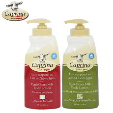 【Caprina肯拿士】新鮮山羊奶身體乳液350ml(原味+橄欖油小麥蛋白)2入組