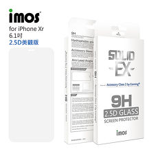 imos 美商康寧公司授權2.5D美觀全透明半版正面玻璃貼 for Apple iPhoneXr 6.1