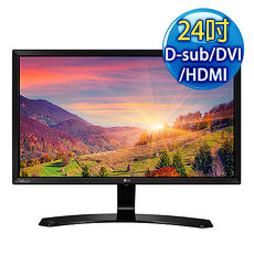 LG樂金 24MP58VQ-P 24型(寬/美型)螢幕(IPS面板/1920 x 1080/HDMI+HDMI+VGA)