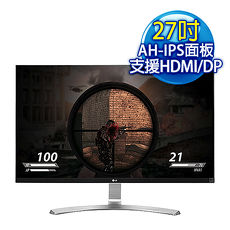 LG樂金 27UD68-W 27型(寬/美型)螢幕(4K IPS面板/3840x2160/HDMI+DP)