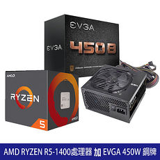 【組合包】AMD Ryzen 5-1400四核心+EVGA 450W 80+銅牌 POWER