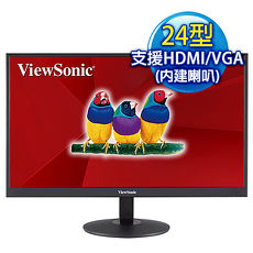 ViewSonic優派 VA2403-MH 24型 護眼寬螢幕(1920×1080/D-Sub+HDMI/1.5W*2)