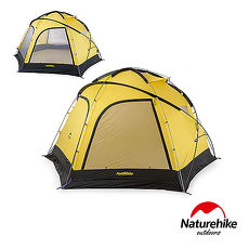 Naturehike 雲洞210T戶外防水野營六角帳篷4-8人 贈地席 黃色
