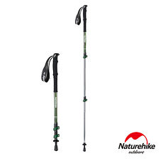 Naturehike 長手把6061鋁合金三節外鎖登山杖 附杖尖保護套 綠色