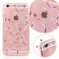 KnowStar APPLE iPhone 6s Plus 5.5吋 奧地利水晶彩繪防摔氣墊手機鑽殼-櫻之舞