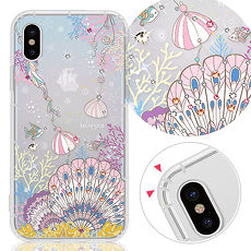 KnowStar APPLE iPhone XS / X 奧地利彩鑽防摔手機殼-珊瑚海
