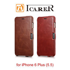 ICARER 復古系列 iPhone6 Plus / 6S Plus 磁扣側掀 手工真皮皮套
