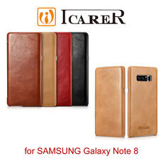 ICARER 復古曲風 SAMSUNG Galaxy Note 8 手工真皮皮套