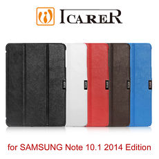 ICARER 超纖系列 SAMSUNG Galaxy Note 10.1 2014 Edition 磁扣側掀 手工皮套