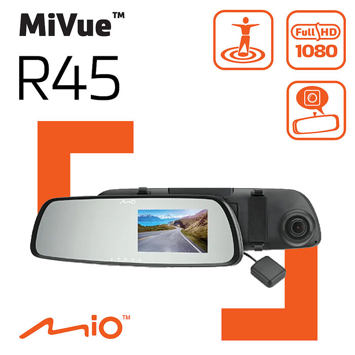 Mio MiVue R45 1080P GPS 區間測速 後視鏡 行車記錄器 紀錄器