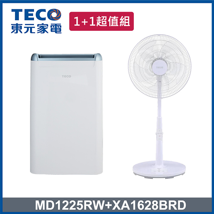 TECO東元 6L一級能效除濕機+東元16吋DC扇(MD1225RW+XA1628BRD)
