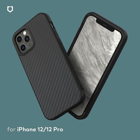 RHINOSHIELD 犀牛盾 iPhone 12 mini/12/12 Pro/12 Pro Max Solidsuit 碳纖維紋路防摔背蓋手機保護殼 - 黑色12 Pro Max(6.7吋)