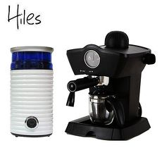 【Hiles】尊爵午茶組合:皇家義式咖啡機+電動磨豆機(HE-303+HE-386W2)