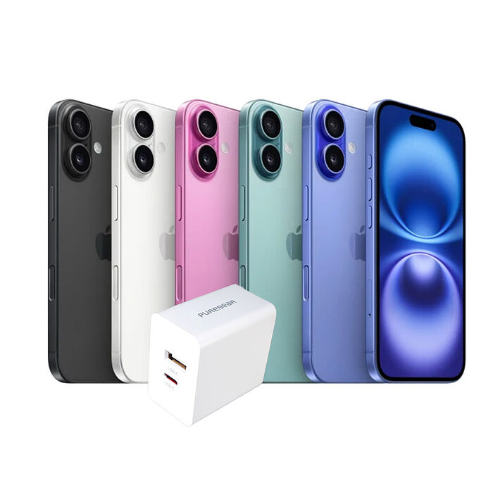 Apple iPhone 16 128G▼贈Puregear 30W PD雙孔快速充電頭白