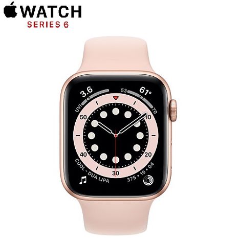 Apple Watch Series 6 GPS + LTE版 44mm 金色鋁金屬錶殼配粉紅色運動錶帶