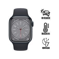 Apple Watch S8(GPS)午夜色鋁金屬錶殼配午夜色運動錶帶_41mm(MNP53TA/A