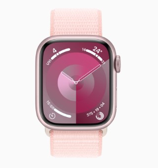 Apple Watch S9 GPS版 41mm粉紅色鋁金屬錶殼配淡粉色運動型錶環(MR953TA/A)