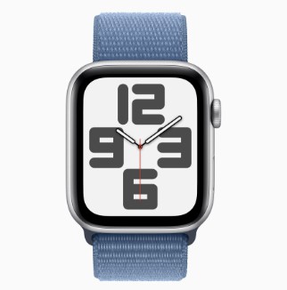 Apple Watch S9 GPS版 45mm銀色鋁金屬錶殼配冬藍色運動型錶環(MR9F3TA/A)