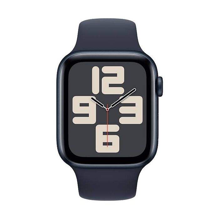 Apple Watch SE(2023) GPS版 44mm(M/L)午夜色鋁金屬錶殼配午夜色運動錶帶(MRE93TA/A)