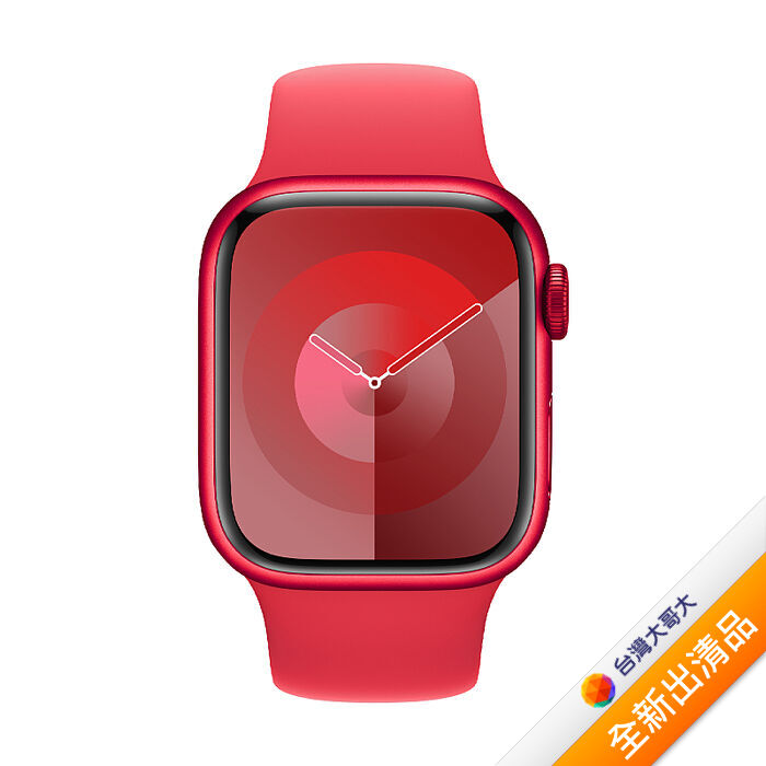 Apple Watch S9 LTE版 45mm(S/M)紅色鋁金屬錶殼配紅色運動錶帶(MRYE3TA/A)【全新出清品】