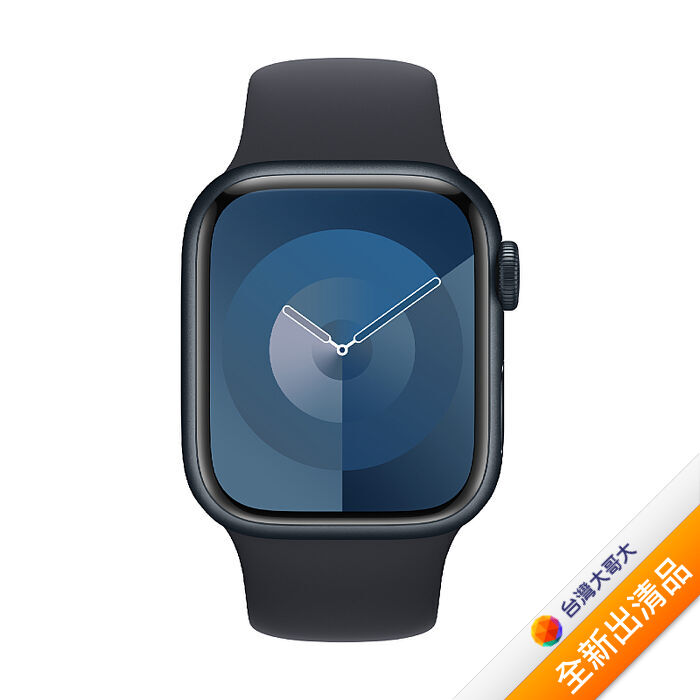 Apple Watch S9 GPS版 41mm(S/M)午夜色鋁金屬錶殼配午夜色運動錶帶(MR8W3TA/A)【全新出清品】