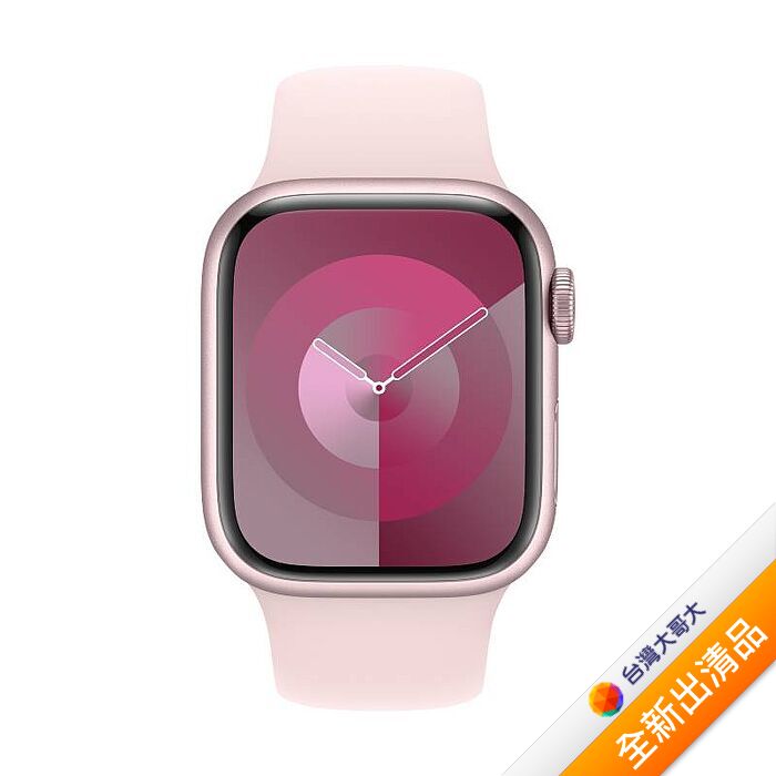 Apple Watch S9 LTE版 41mm(M/L)粉紅色鋁金屬錶殼配淡粉色運動錶帶(MRJ03TA/A)【全新出清品】