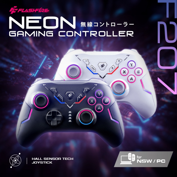 FlashFire NEON 遊隼無線高效能手把 PC Switch iOS Android 附2.4G無線接收器白