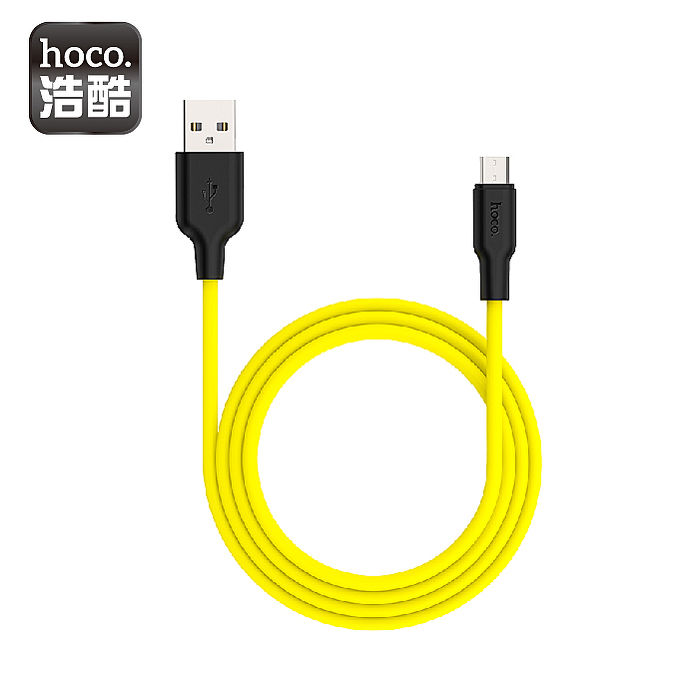 hoco. 浩酷 X21 Plus Micro 矽膠充電數據線 充電線 傳輸線 USB 三星 ASUS 安卓充電線 Android黑黃