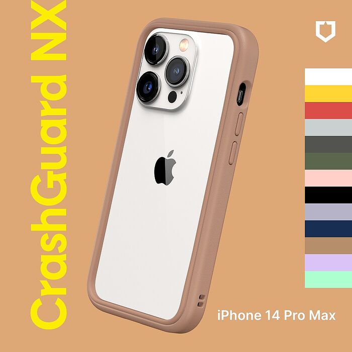 RHINOSHIELD犀牛盾 iPhone 14 Pro Max 6.7吋 CrashGuard NX 模組化防摔邊框手機保護殼泥灰