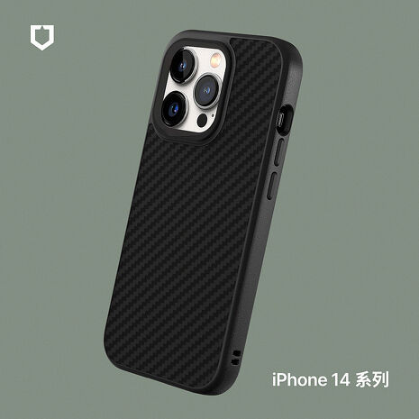 RHINOSHIELD 犀牛盾 iPhone 14/14 Plus/14 Pro/14 Pro Max SolidSuit 防摔背蓋手機保護殼-黑碳纖-黑14 (6.1吋)