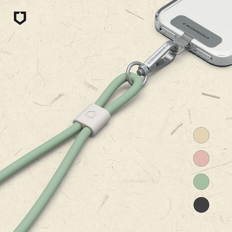 RHINOSHIELD 犀牛盾抗敏手機掛繩組合-腕掛式[手機掛繩+掛繩夾片](Apple/Android適用)藕粉+掛片