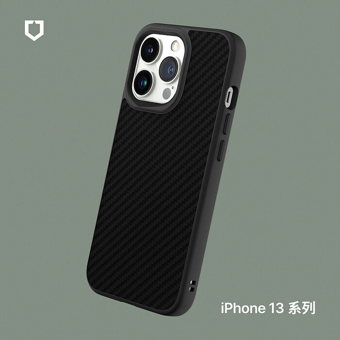 RHINOSHIELD 犀牛盾 iPhone 13mini/13/13 Pro/13 Pro Max SolidSuit 防摔背蓋手機保護殼-碳纖維紋路-黑13 mini (5.4吋)
